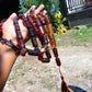 187 gr Big Tasbih Komboloi Rosary 35 Beads 14x30 mm Indonesian Yellow Red Blue Amber for Healing 26TBER12