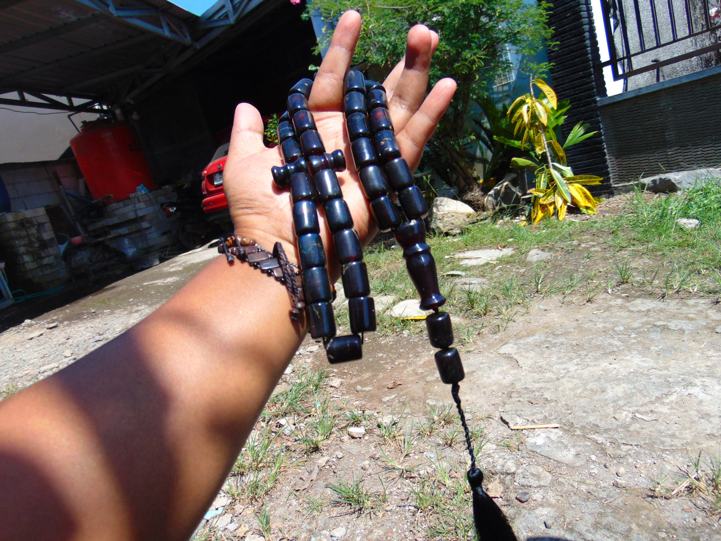 100 gr Komboloi Rosary 35 Beads Indonesian Black Blue Amber for Healing 26TBER6
