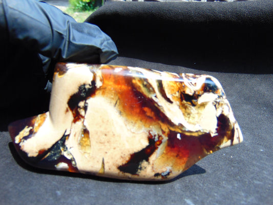 73 gram Slab polished Indonesian Sumatra White Amber for Healing 25Y25