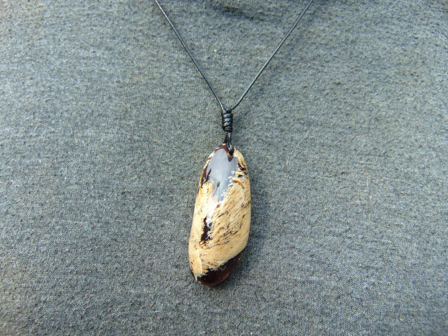 9 gr Pendant 46x15x10 mm  Indonesian blue Amber for Healing PBY30