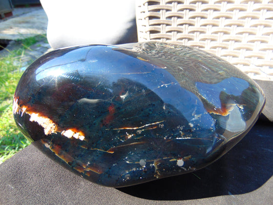 2008 gram Full polished Indonesian Dark Green Blue Amber for Healing ML75