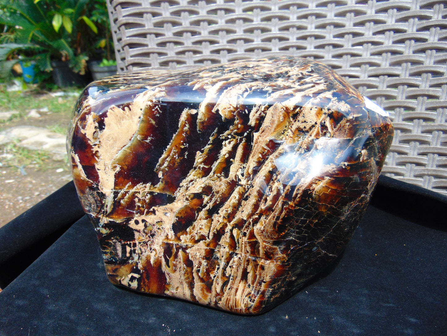3805 gr full polished 22x15x12 cm Indonesian Zebra Amber for Healing 26AR222