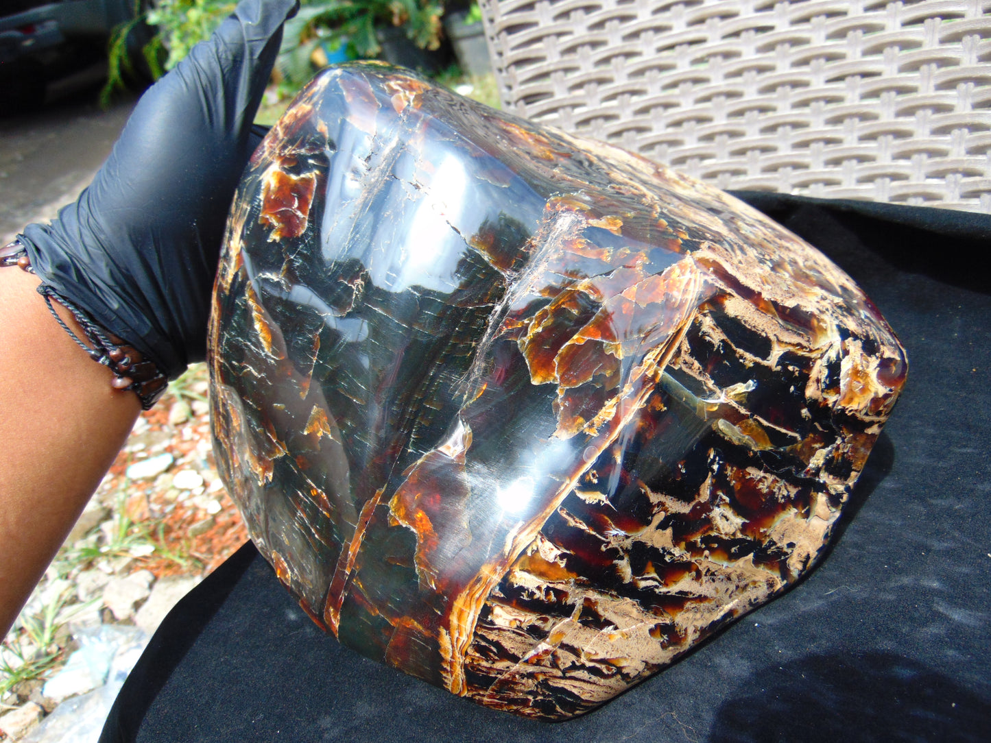 3805 gr full polished 22x15x12 cm Indonesian Zebra Amber for Healing 26AR222