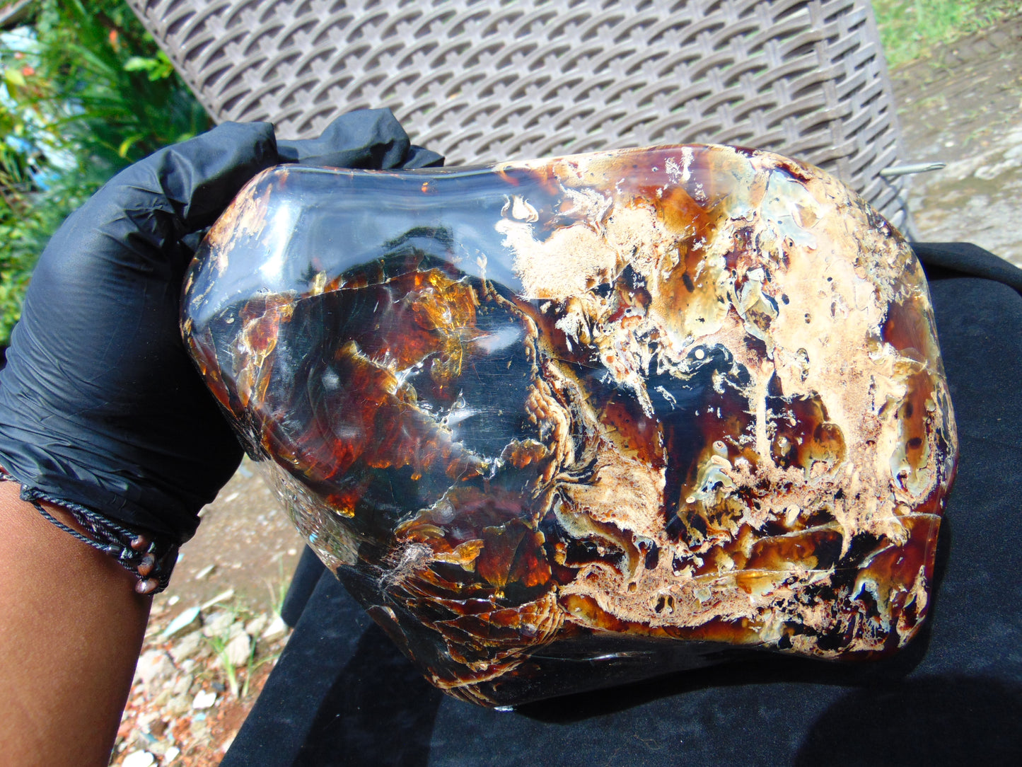 3805 gr full polished 22x15x12 cm Indonesian Zebra Amber for Healing 26AR222