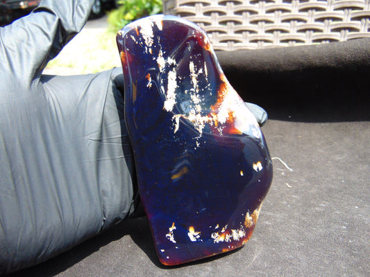121 gram Slab polished Indonesian Sumatra Blue Amber for Healing 25Y104