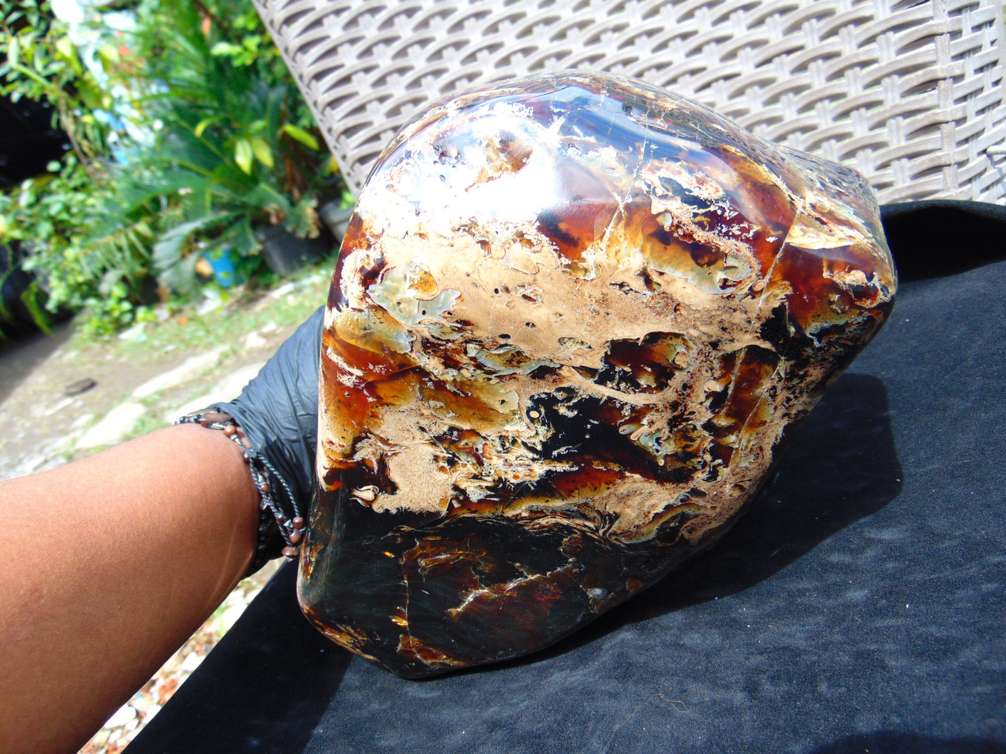 3805 gr full polished 22x15x12 cm Indonesian Zebra Amber for Healing 26AR222