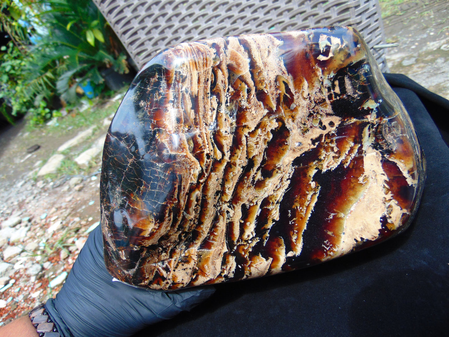 3805 gr full polished 22x15x12 cm Indonesian Zebra Amber for Healing 26AR222