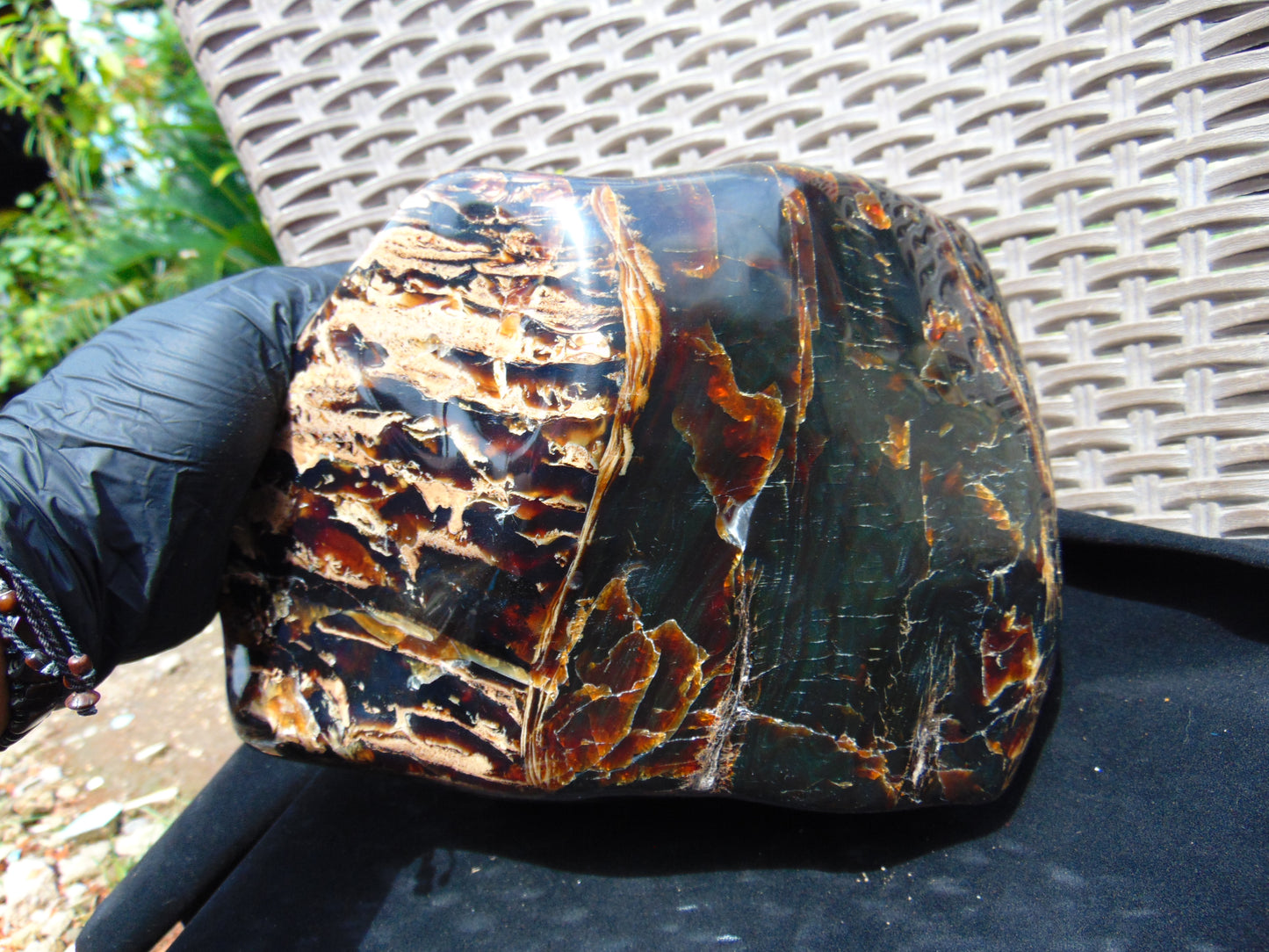 3805 gr full polished 22x15x12 cm Indonesian Zebra Amber for Healing 26AR222