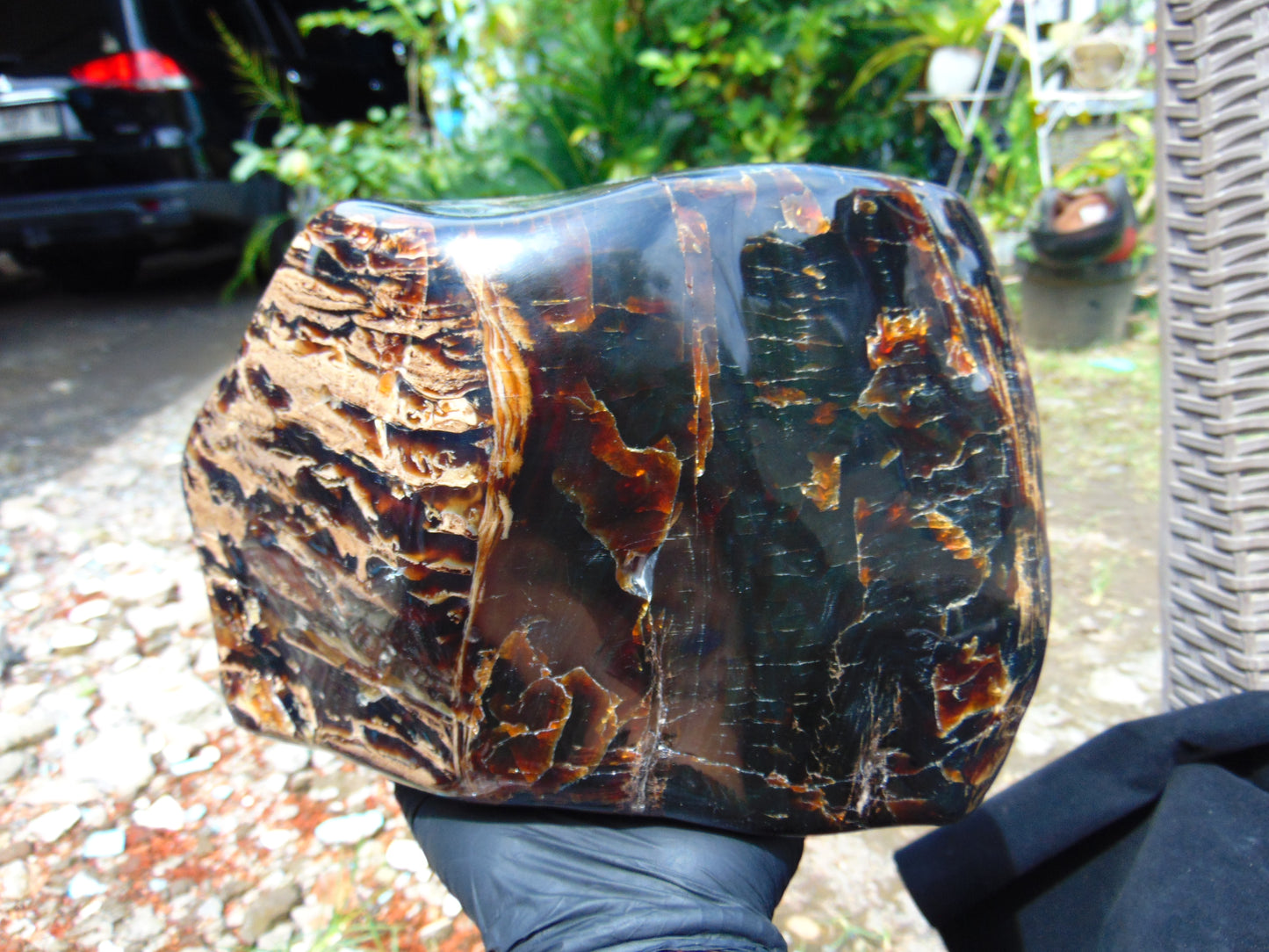 3805 gr full polished 22x15x12 cm Indonesian Zebra Amber for Healing 26AR222