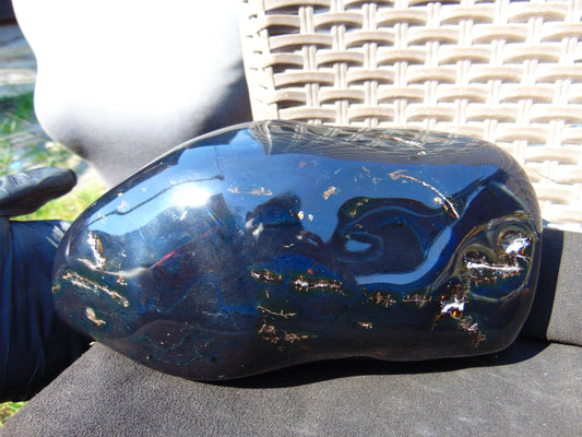 1210 gram Full polished Indonesian Dark Blue Amber for Healing ML76