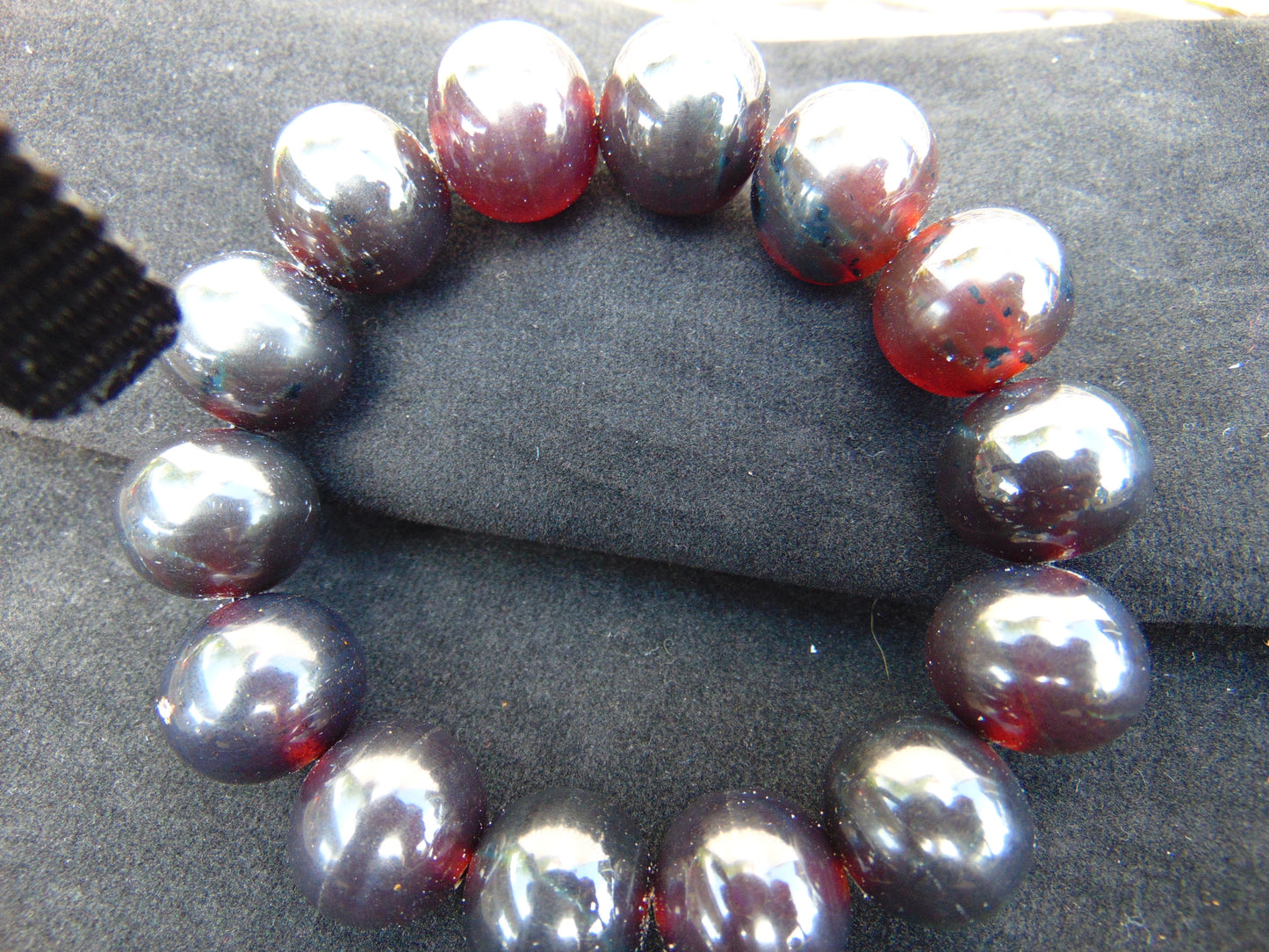 35  gram 14 Beads Mala Bracelet Indonesian Cherry Red Amber 16 mm for Healing A14G269