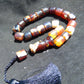 63 gr Komboloi Rosary  Beads Indonesian white Red Amber for Healing 26COER1