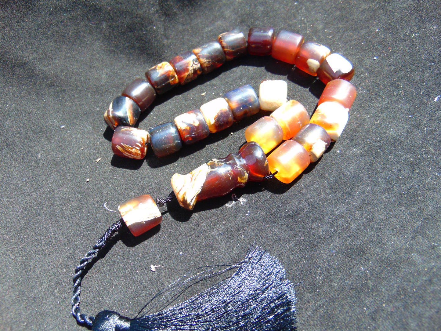 63 gr Komboloi Rosary  Beads Indonesian white Red Amber for Healing 26COER1