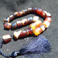 63 gr Komboloi Rosary  Beads Indonesian white Red Amber for Healing 26COER1