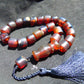 61 gr Komboloi Rosary 23 Beads 13x14 mm Indonesian Red Blue Amber for Healing 26COER5