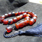 61 gr Komboloi Rosary 23 Beads 13x14 mm Indonesian Red Blue Amber for Healing 26COER5