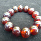 35 gram 14 Beads Mala Bracelet Indonesian Blue Cherry Red Amber 16 mm for Healing A14G275