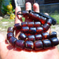 61 gr Komboloi Rosary 23 Beads 13x14 mm Indonesian Red Blue Amber for Healing 26COER5