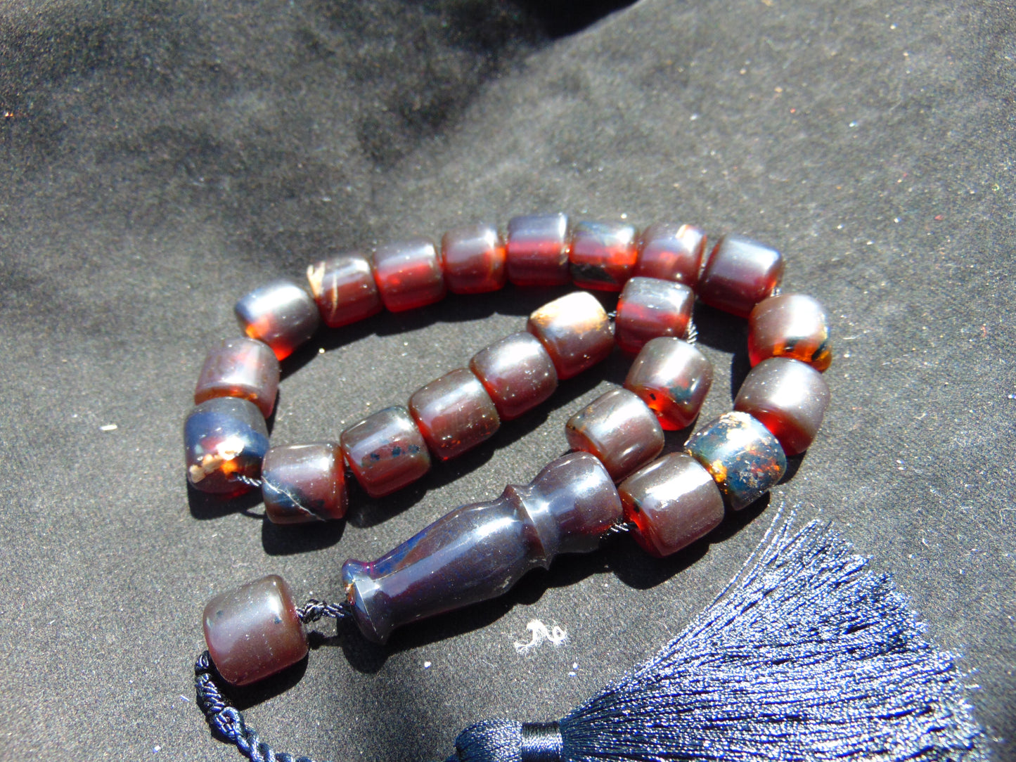 60 gr Komboloi Rosary 23 Beads 13x14 mm Indonesian Red Amber for Healing 26COER4