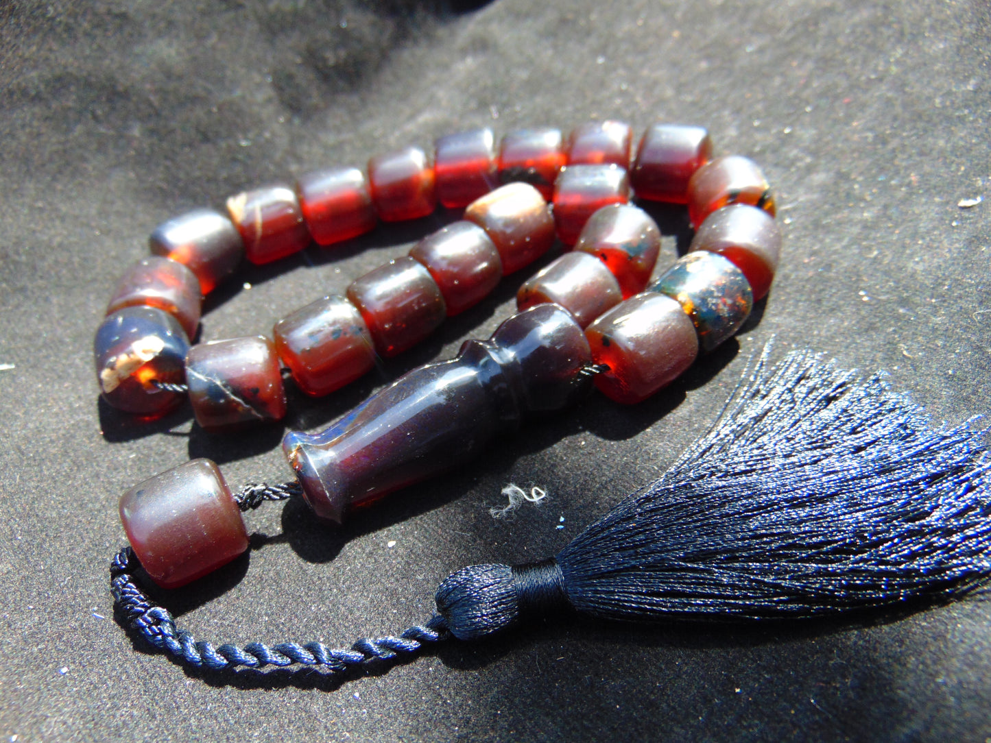 60 gr Komboloi Rosary 23 Beads 13x14 mm Indonesian Red Amber for Healing 26COER4