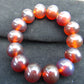 35  gram 14 Beads Mala Bracelet Indonesian Blue Cherry Red Amber 16 mm for Healing A14G271