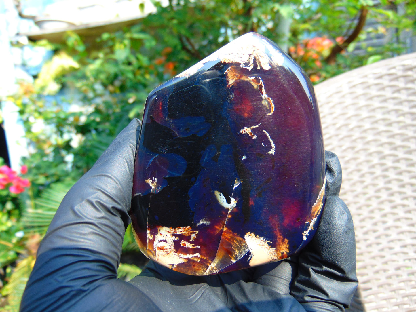 70 gram Slab polished Indonesian Sumatra Blue Amber for Healing 25Y117
