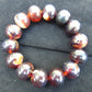 35  gram 14 Beads Mala Bracelet Indonesian Blue Cherry Red Amber 16 mm for Healing A14G274