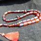 100 gr Komboloi Rosary 33+2 Beads 12x16 mm Indonesian Red Blue Amber for Healing 26RF22