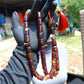 100 gr Komboloi Rosary 33+2 Beads 12x16 mm Indonesian Red Blue Amber for Healing 26RF22