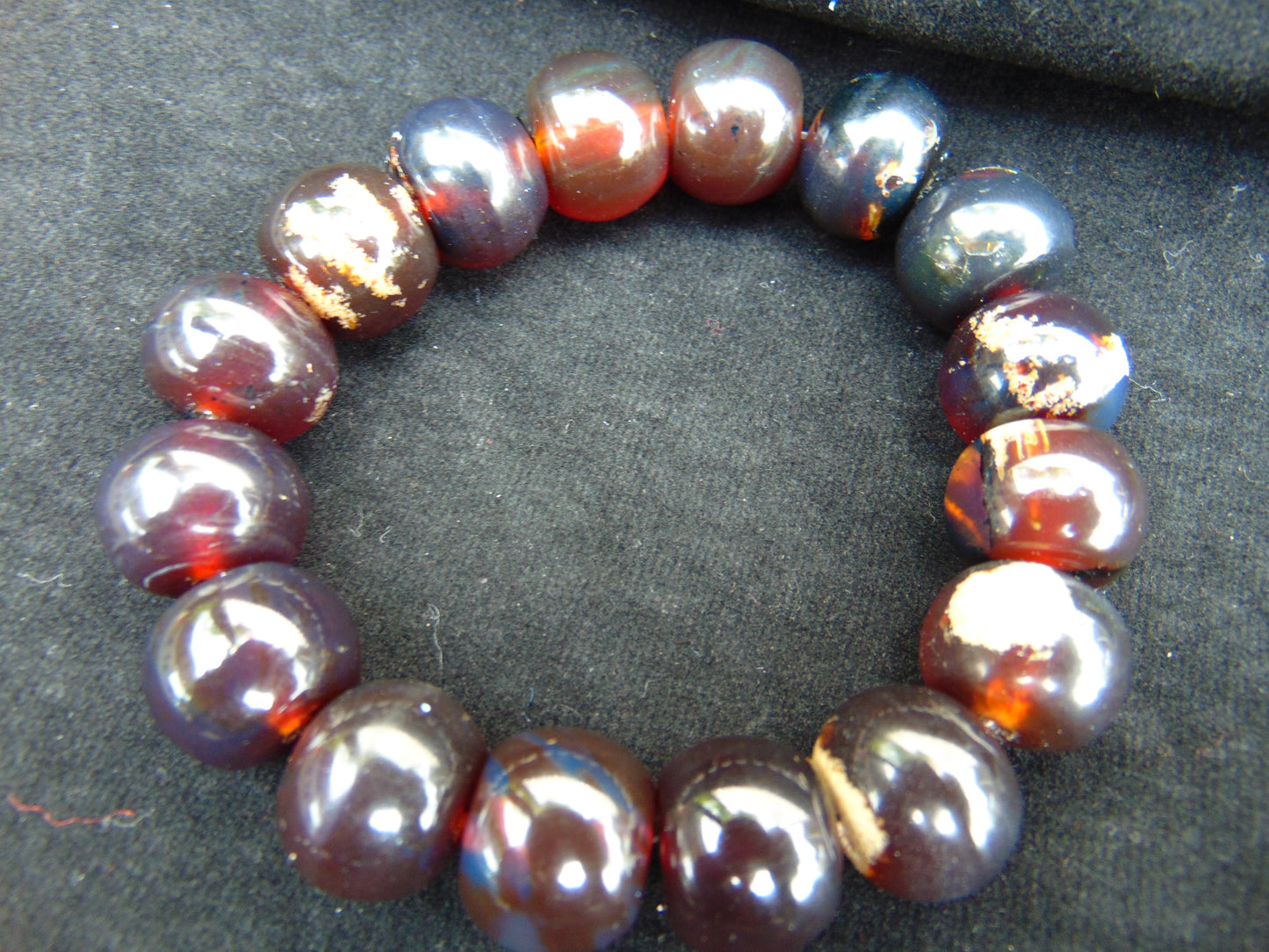 16 Beads Mala Bracelet Indonesian Cherry Red Amber for Healing A16G204