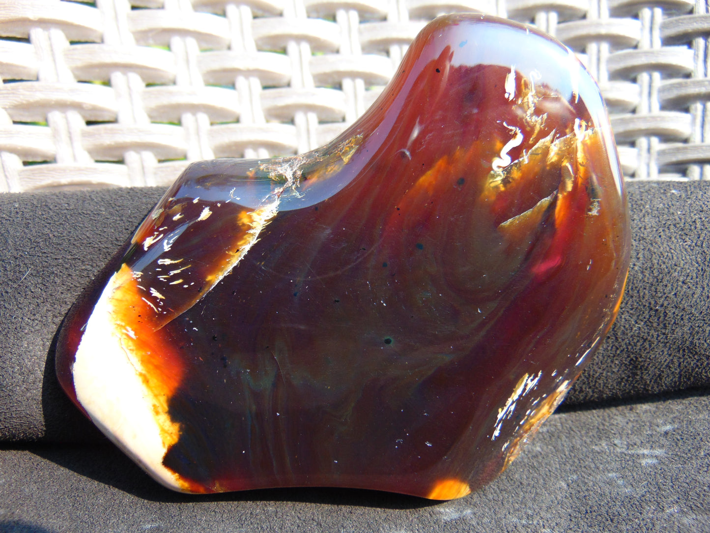 124 gram Slab  polished Indonesian Red Amber for Healing 25Y103