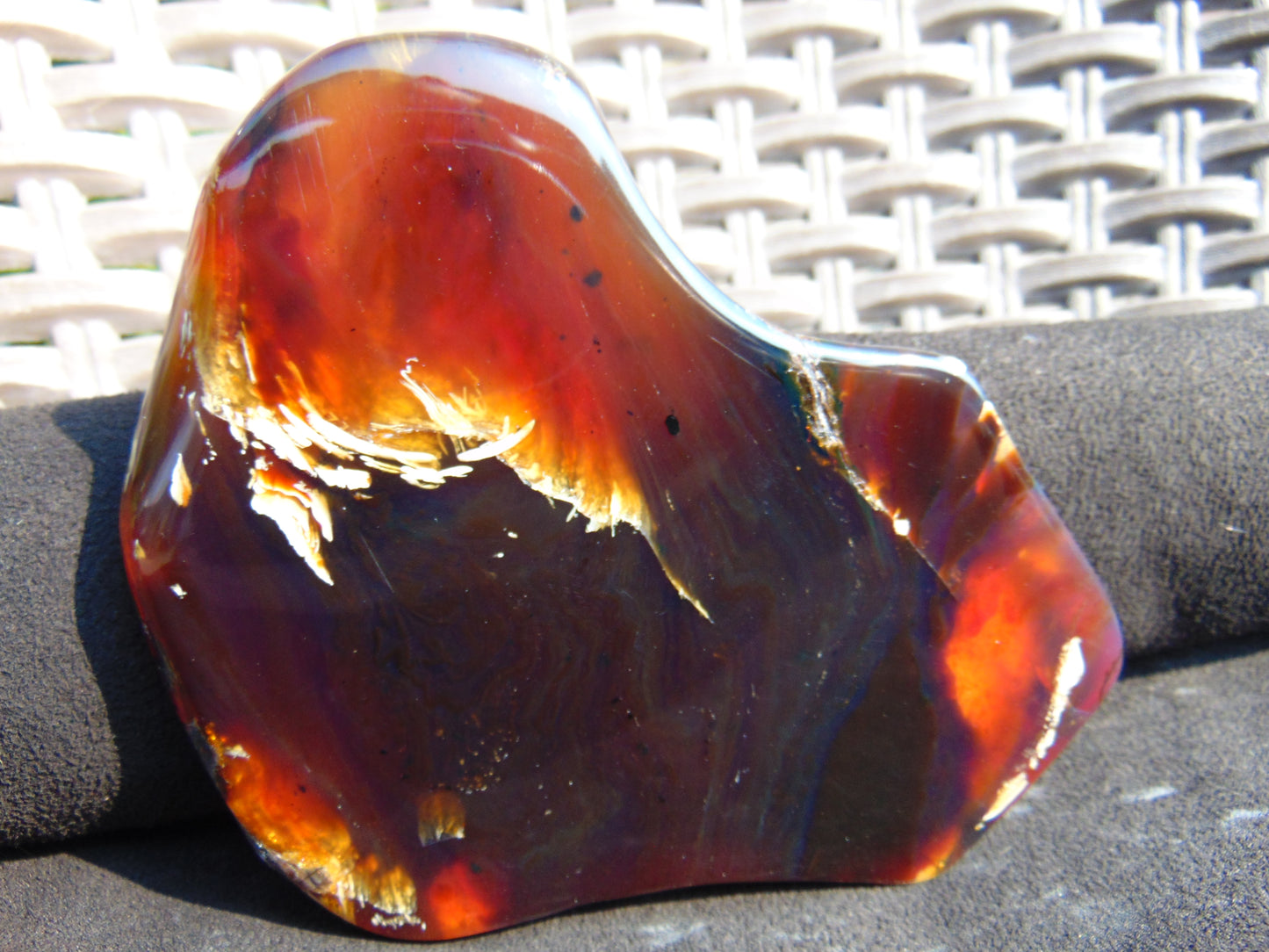 124 gram Slab  polished Indonesian Red Amber for Healing 25Y103