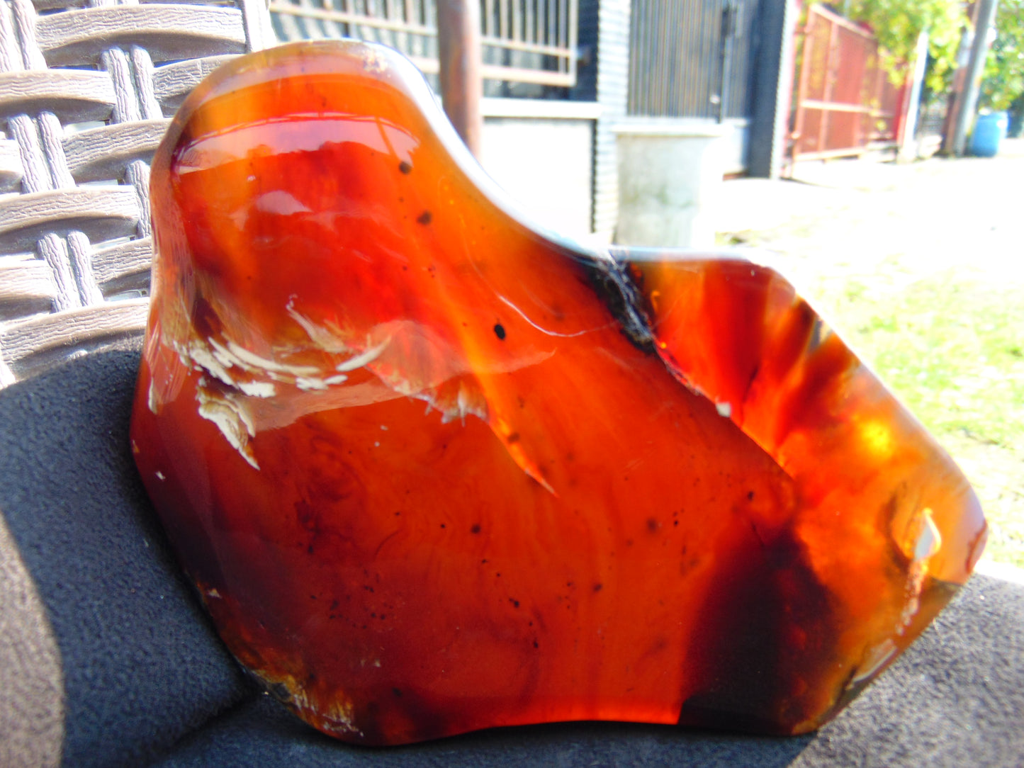124 gram Slab  polished Indonesian Red Amber for Healing 25Y103