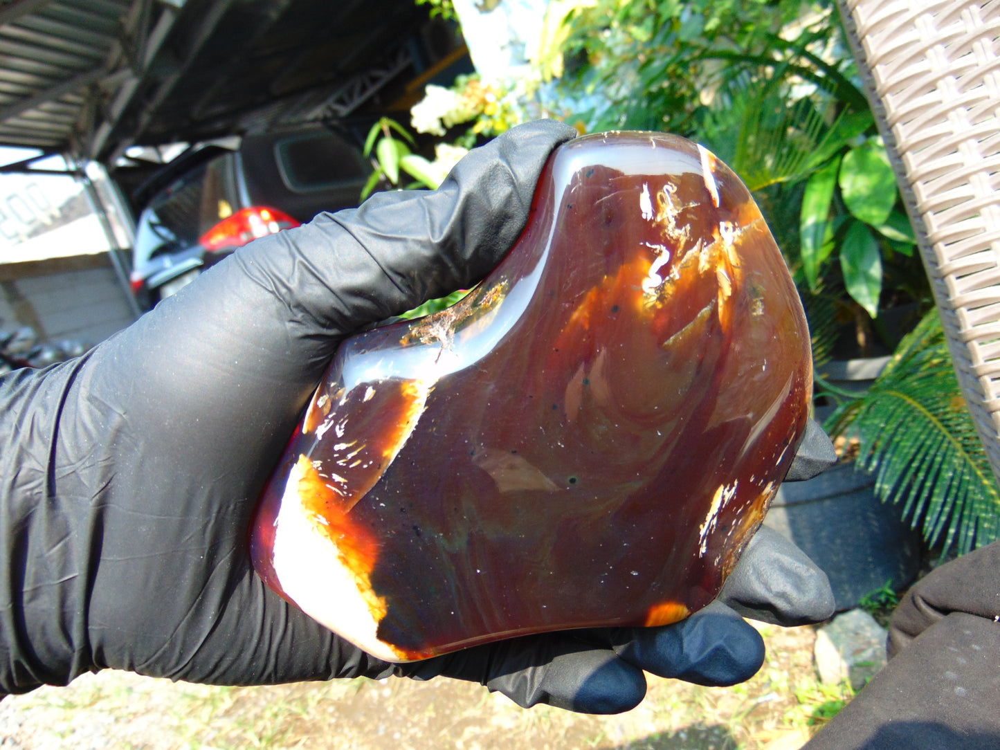 124 gram Slab  polished Indonesian Red Amber for Healing 25Y103