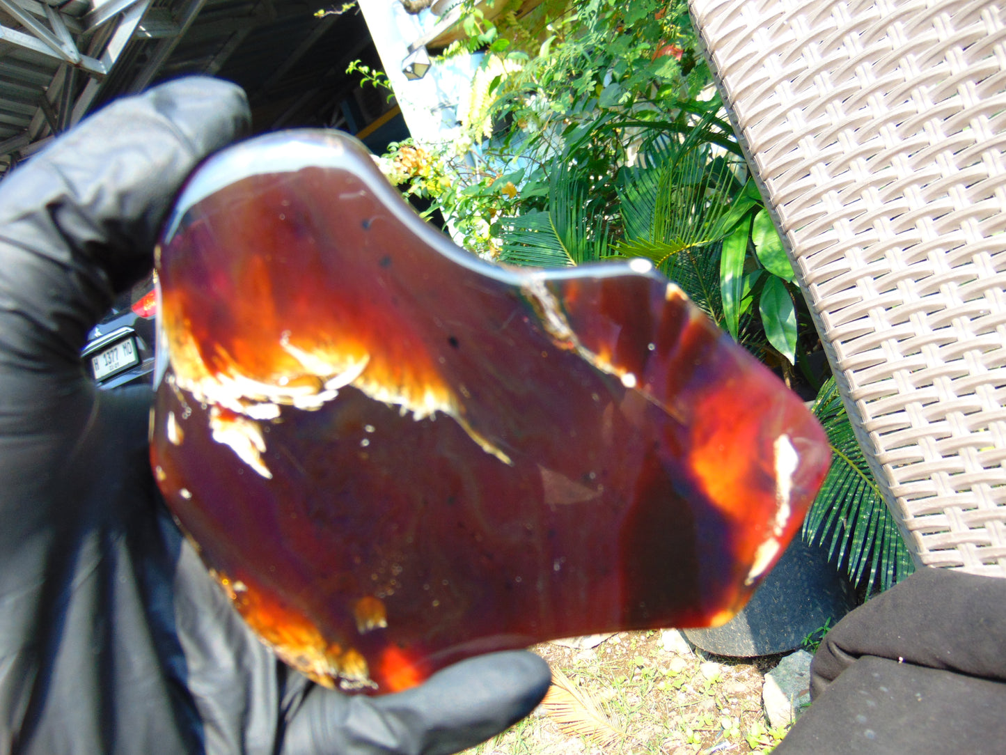 124 gram Slab  polished Indonesian Red Amber for Healing 25Y103