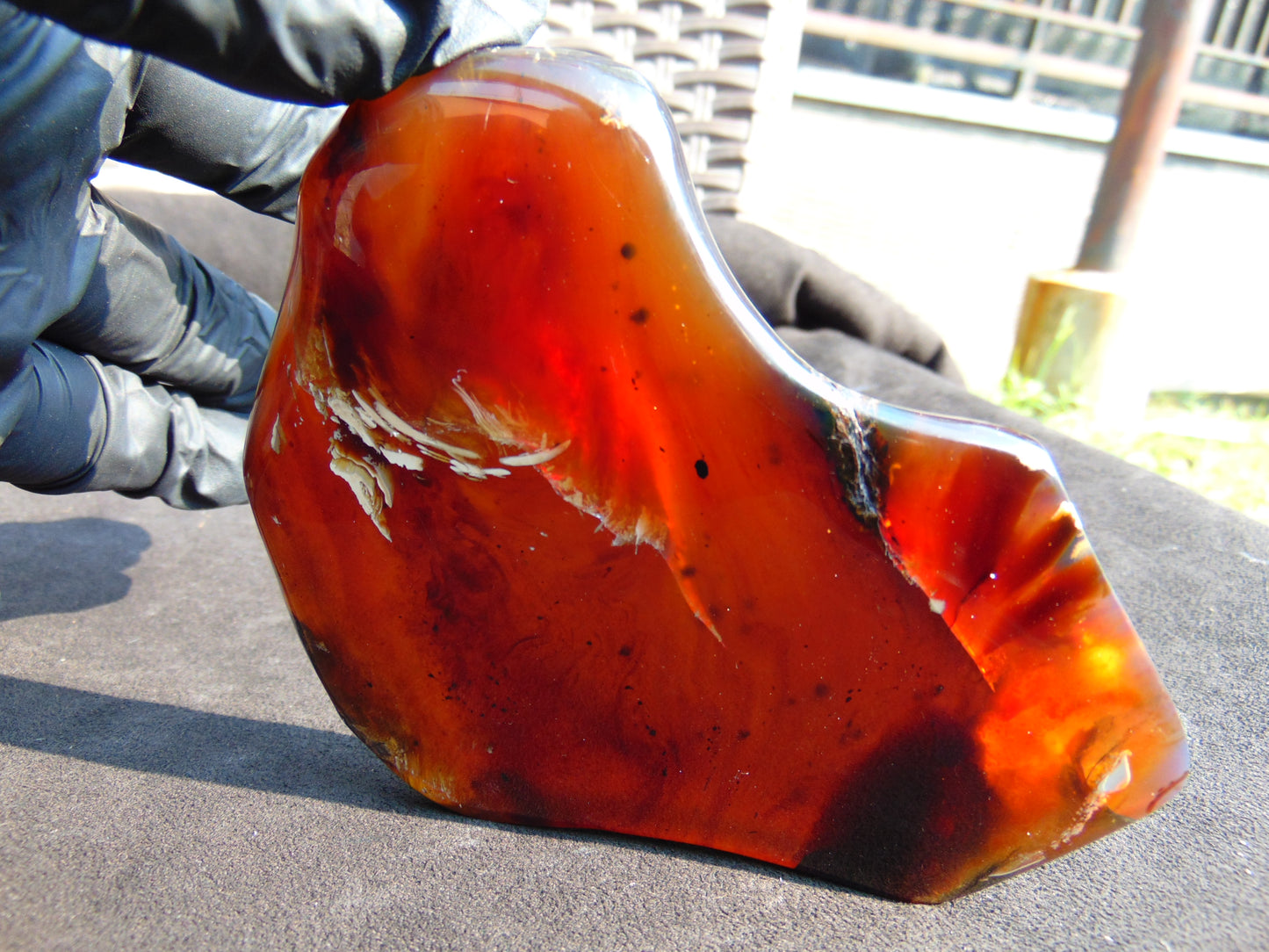 124 gram Slab  polished Indonesian Red Amber for Healing 25Y103