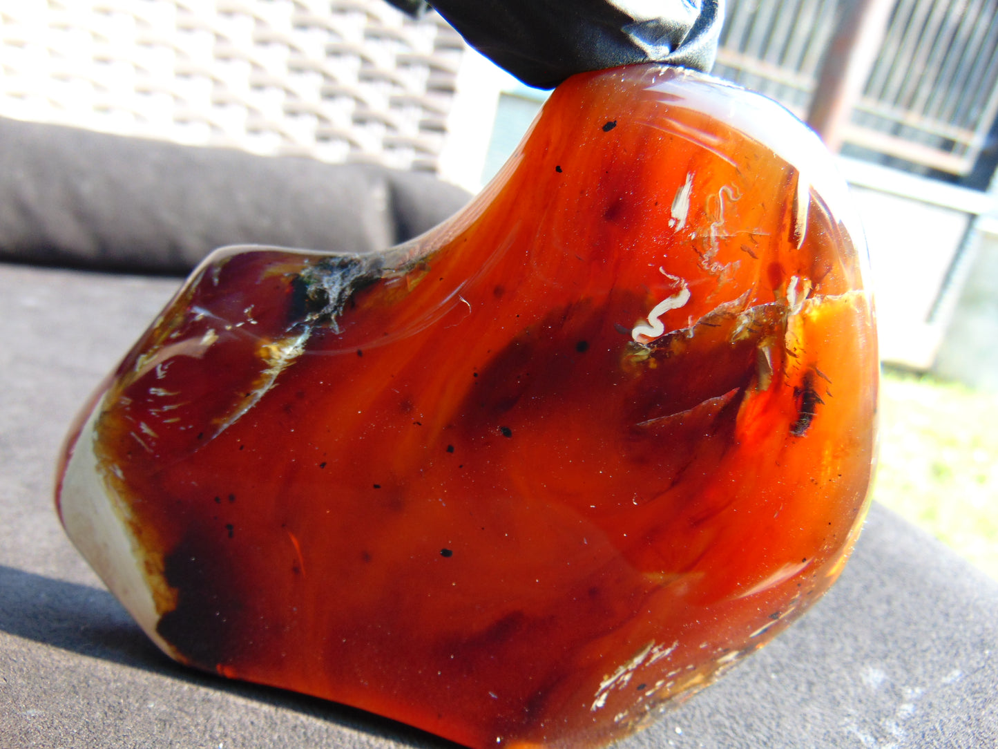124 gram Slab  polished Indonesian Red Amber for Healing 25Y103