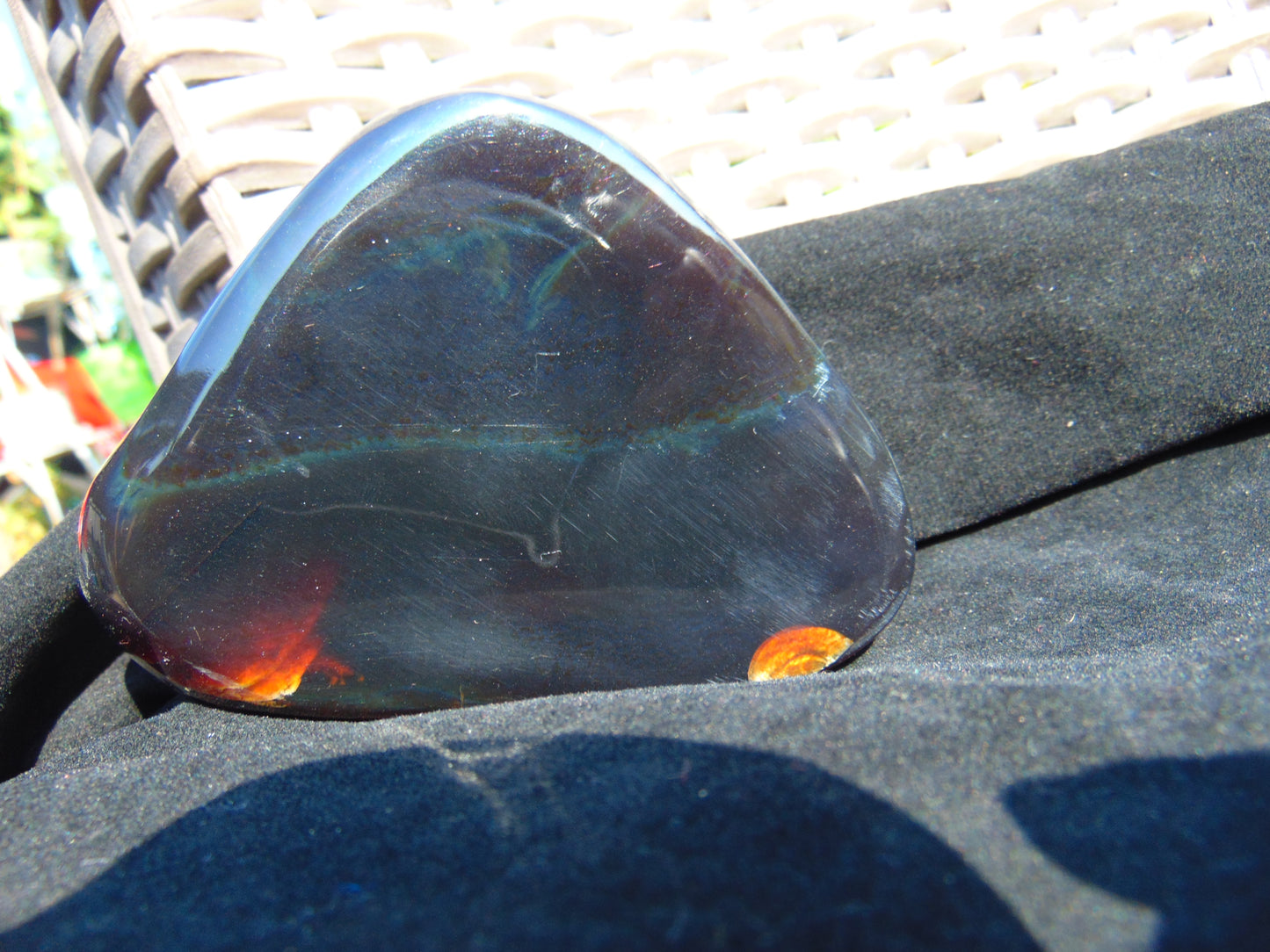 165 gr Full Polished Indonesian Dark Purple Amber for Healing 26ML201