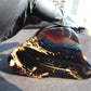 115 gram Slab polished Indonesian Sumatra Black Blue Amber for Healing 25Y108