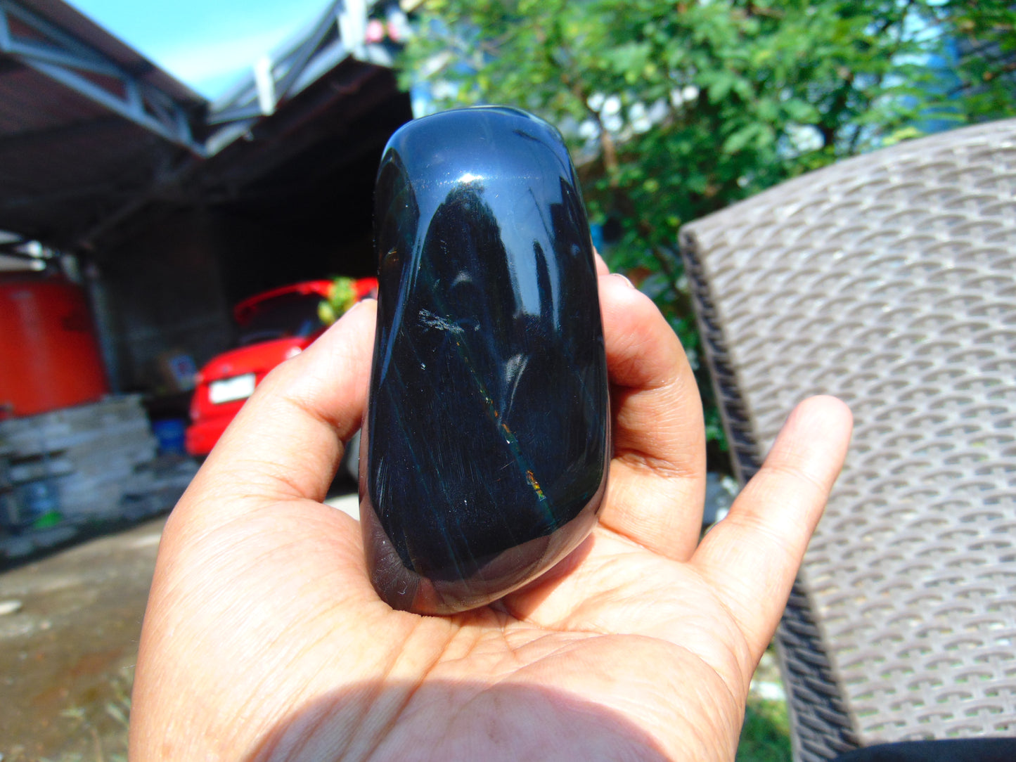 165 gr Full Polished Indonesian Dark Purple Amber for Healing 26ML201