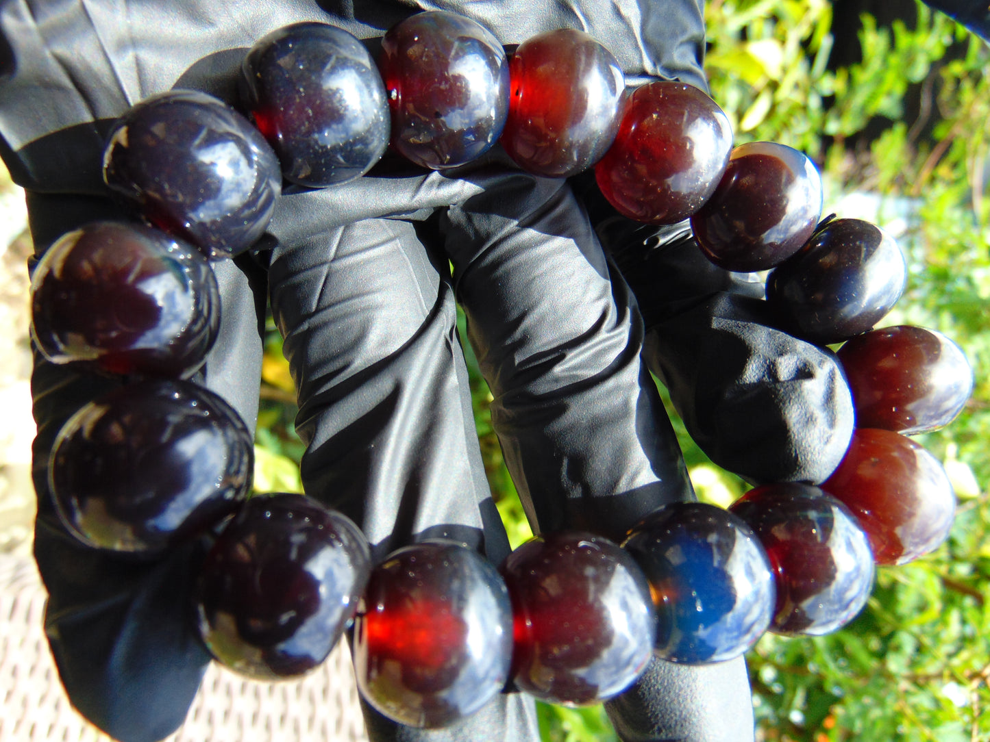 16 Beads Mala Bracelet Indonesian Cherry Red Amber for Healing A16G203