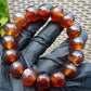 16 Beads Mala Bracelet Indonesian Red Blue Amber for Healing A16G207