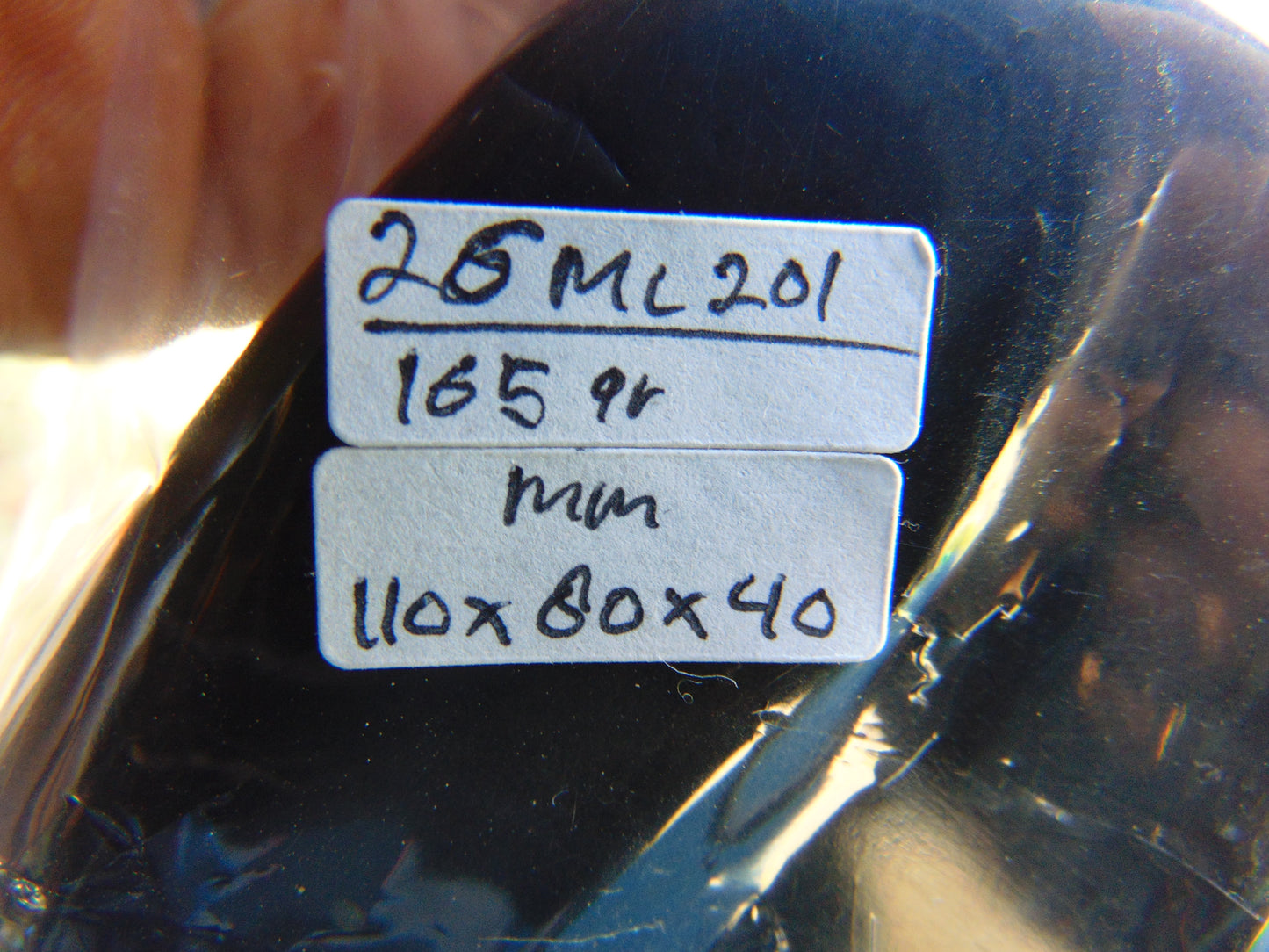 165 gr Full Polished Indonesian Dark Purple Amber for Healing 26ML201