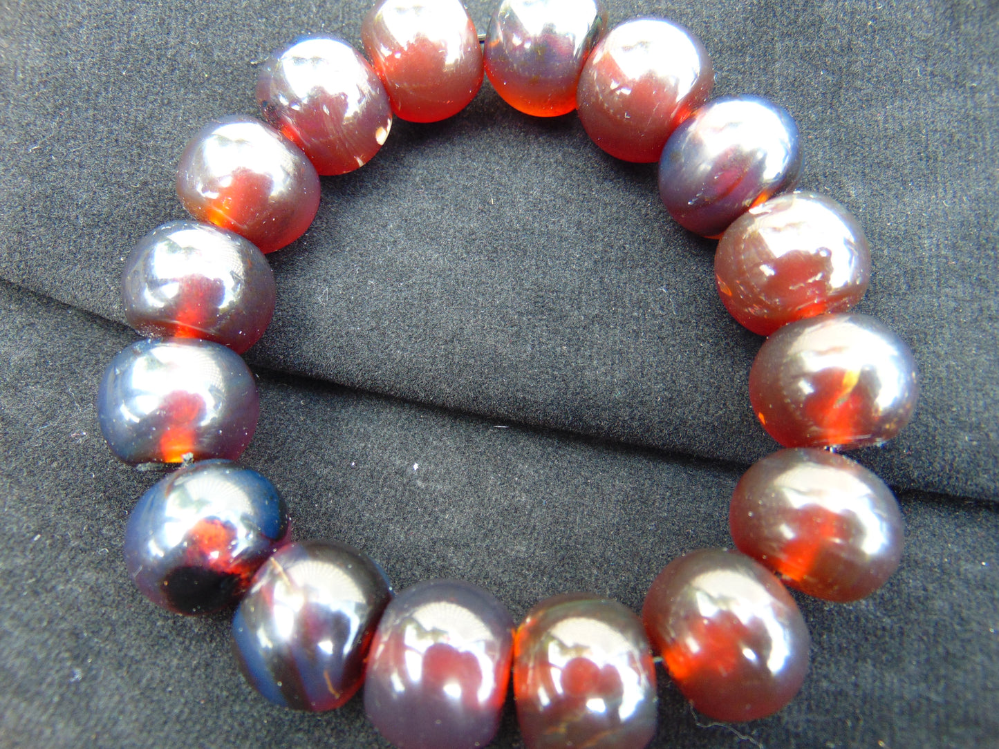 16 Beads Mala Bracelet Indonesian Cherry Red Amber for Healing A16G205