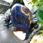 69 gram Slab polished Indonesian Sumatra Black Blue Amber for Healing 25Y115
