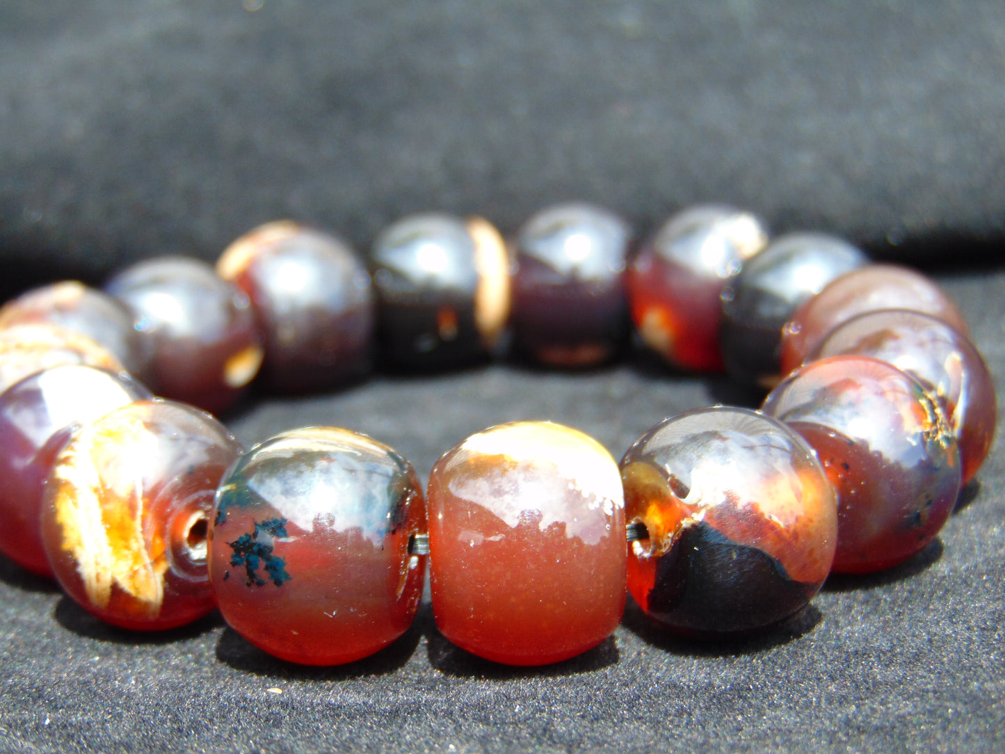 16 Beads Mala Bracelet Indonesian Amber for Healing A16G198