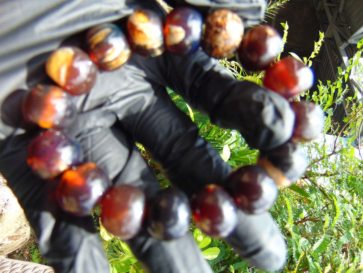 16 Beads Mala Bracelet Indonesian Amber for Healing A16G198