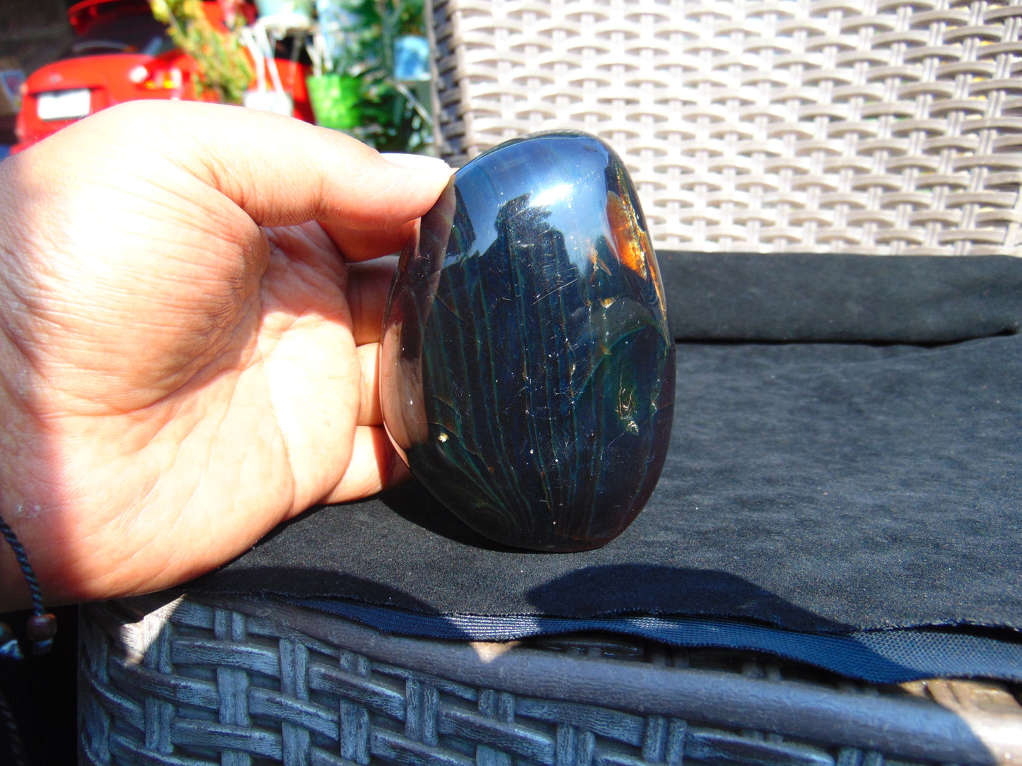 153 gr Full Polished Indonesian Dark Red Amber for Healing 26ML202