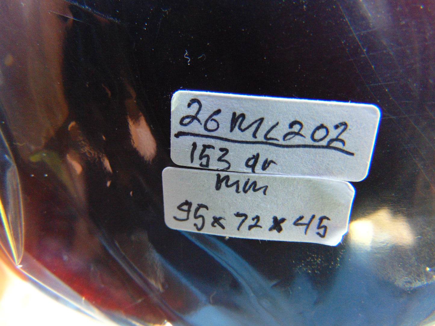 153 gr Full Polished Indonesian Dark Red Amber for Healing 26ML202