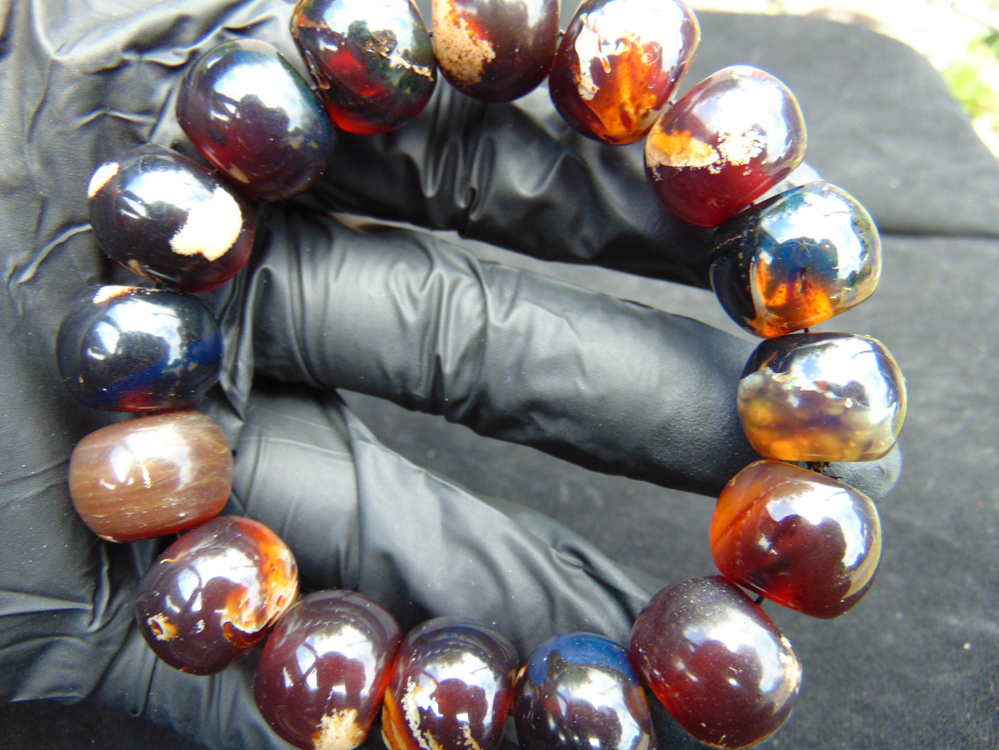 16 Beads Mala Bracelet Indonesian Amber for Healing A16G197